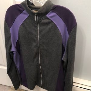 Noni-B Charcoal Grey & Amethyst Zip-Up Top